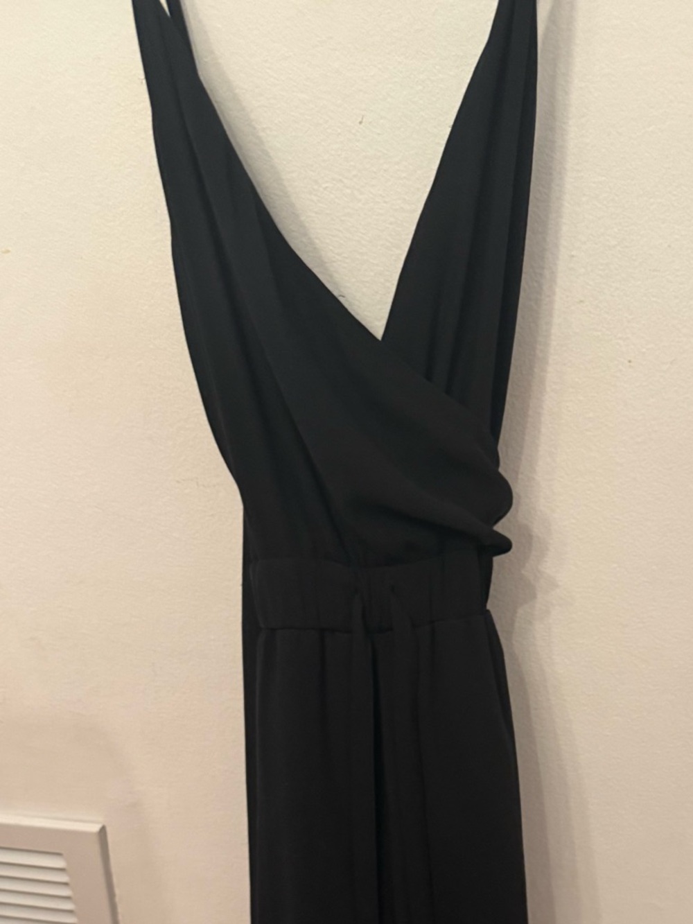 Forever 21 Black Sleeveless V-Neck Jumpsuit with Wide Legs